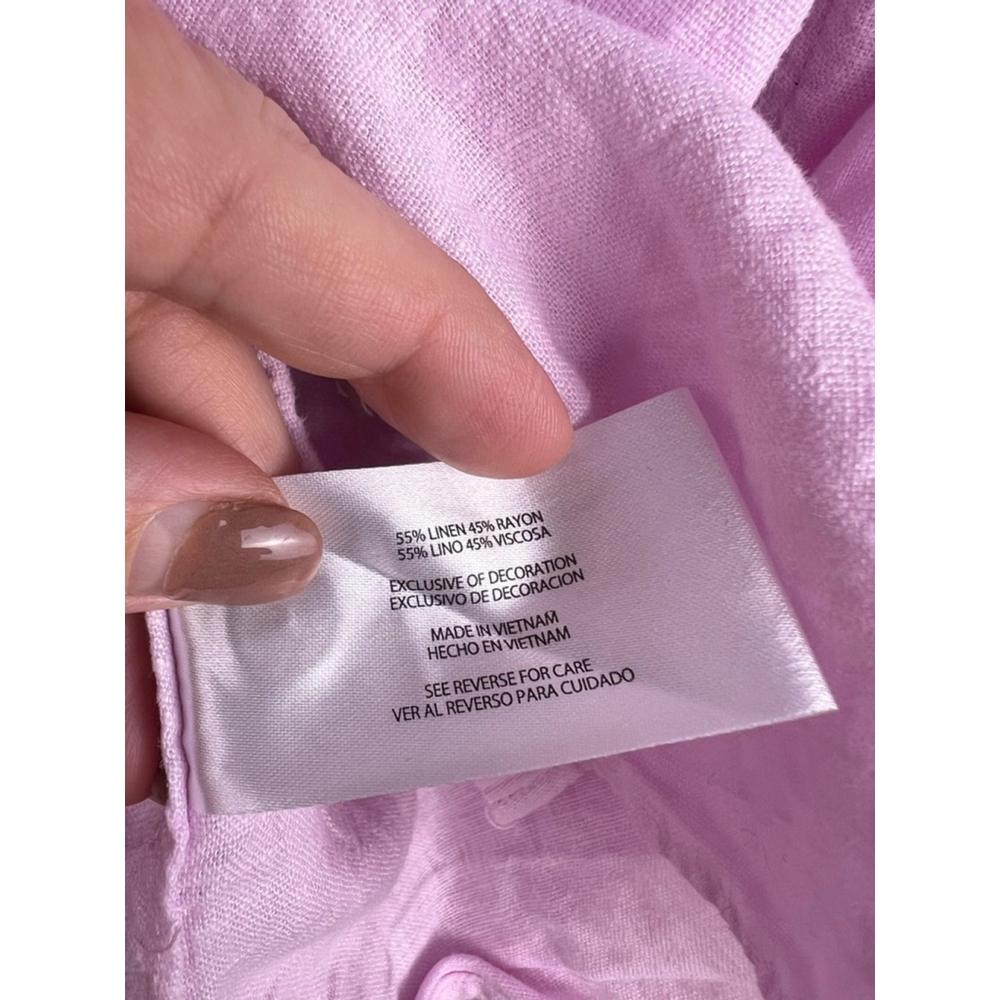Women's Orvis Pink Linen Blend Button Down Shirt XL - Picture 3 of 7